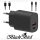 BLACKBIRD Hálózati Adapter T131 25W + Type-C + Lightning kábel 1m, Fekete