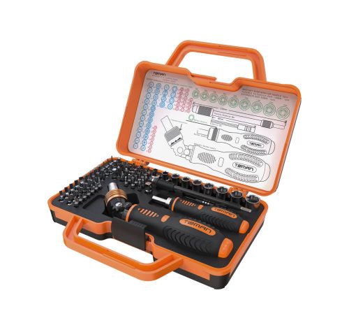TOMAN TT-6900 Bit és Dugókulcs készlet, 69 darabos