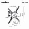 Nedis TVWM1430BK fali konzol, 23-55", VESA 400x400, dönthető, forgatható, max. 30kg, fekete