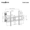 Nedis TVWM1550BK fali konzol, 37-70", VESA 600x400, dönthető, forgatható, egy karos, max 25kg, fekete