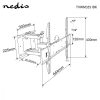 Nedis TVWM3551BK fali konzol, 38-80", VESA 600x400, dönthető, forgatható,dupla karos, max 35kg, fekete
