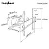 Nedis TVWM3551BK fali konzol, 38-80", VESA 600x400, dönthető, forgatható,dupla karos, max 35kg, fekete