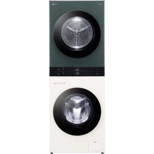 LG WT1210EGF WashTower elöltöltős mosógép és szárítógép, 12kg, 1400rpm, 72dB, Wi-Fi, zöld -fehér