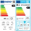 LG WT1210WWF WashTower elöltöltős mosógép és szárítógép, 12kg, 1400rpm, 72dB, Wi-Fi, fehér