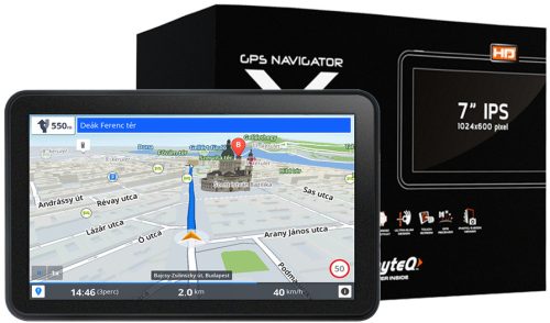 WayteQ X995 Max + Sygic 3D GPS navigáció, 7" kijelző, 8 GB, Bluetooth, Wifi, 3,5 jack, Android