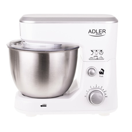 Adler AD4216 konyhai robotgép, 1000Watt, 4literes tál, 6 sebesség, fehér