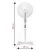 Adler AD7305 álló ventilátor, 90Watt, 40cm-es lapát, 3sebesség, fehér