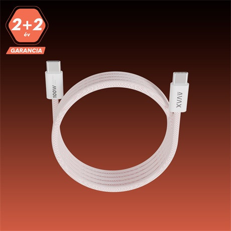 Avax CB610P Töltőkábel USB-C 100w, Mágneses, Pink