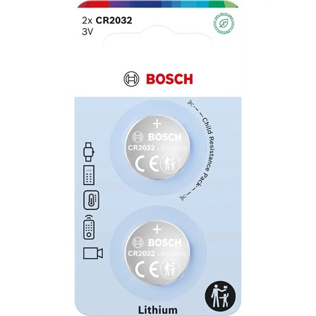 Bosch CR2032B2/00 Gombelem, Lítium, 3.0V, 2-BLISZTER