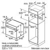 Bosch HBG7321B1 Serie 8 beépíthető sütő, 71liter, 30 -300°C, hidrolitikus és pirolitikus tisztítás, 11program