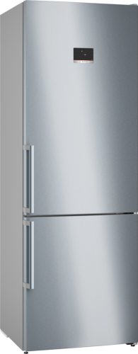 Bosch KGN49AIBT Serie 6 alulfagyasztós hűtőszekrény, 70cm széles, 311 /129 liter, NoFrost, 35dB, inox