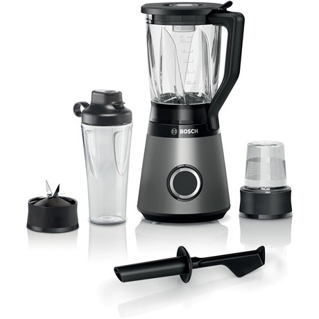 Bosch MMB6177S Serie 4 VitaPower turmixgép, 1200Watt, 1.5literes üveg kehely, 2 sebesség, ToGo kulacs, ezüst -fekete