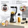 Bosch MMB6177S Serie 4 VitaPower turmixgép, 1200Watt, 1.5literes üveg kehely, 2 sebesség, ToGo kulacs, ezüst -fekete