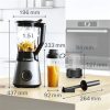 Bosch MMB6177S Serie 4 VitaPower turmixgép, 1200Watt, 1.5literes üveg kehely, 2 sebesség, ToGo kulacs, ezüst -fekete
