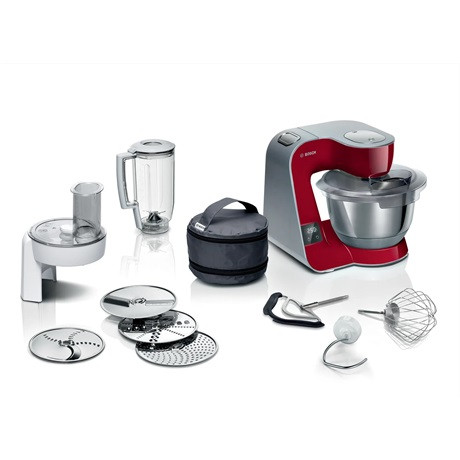 Bosch MUM5X720 konyhai robotgép szett, 1000Watt, 7 sebesség, 3.9liter, piros-inox