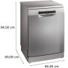Bosch SMS4HMI05E Serie 4 szabadonálló mosogatógép, 14teríték, 6program, 0.849kWh, 42dB, inox
