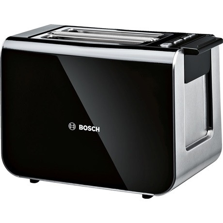 Bosch TAT8613N Styline 2 szeletes kenyérpirító, 860Watt, zsemlemelegítő, fekete -inox