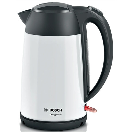 Bosch TWK3P421 DesignLine vízforraló, 1.7liter, 2400Watt, fehér -fekete