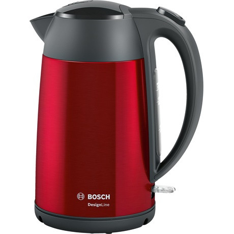 Bosch TWK3P424 DesignLine vízforraló, 1.7liter, 2400Watt, piros -fekete