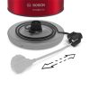Bosch TWK3P424 DesignLine vízforraló, 1.7liter, 2400Watt, piros -fekete