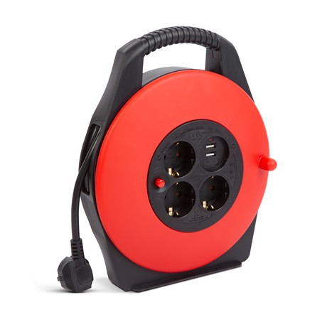 Delight 20239 Kábeldob 10 M Kábellel, 2x Usb, 3 X 230v, 3x1,5 Mm2, Ip20