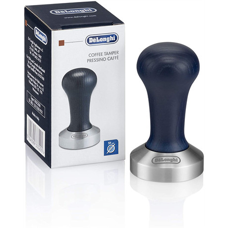 Delonghi DLSC058 kávétömörítő, 51mm, fa nyél, rozsdamentes acél