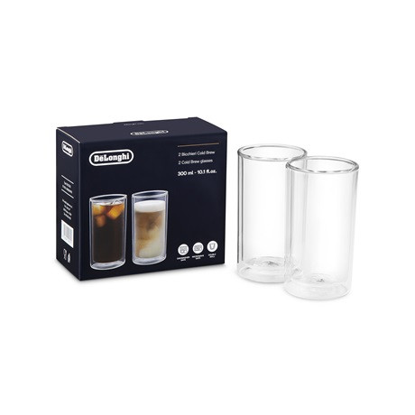 Delonghi DLSC325 Cold Brew pohár, üveg, 300ml, duplafalú, átlátszó (2db/csomag)