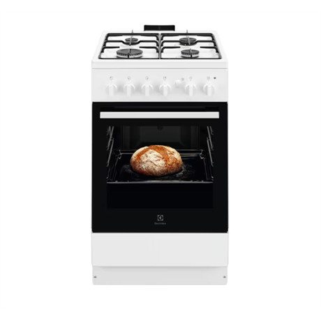 Electrolux LKG500013W szabadonálló gáztűzhely, 4 zónás főzőlap, 59 liter sütő, szikragyújtás, fehér