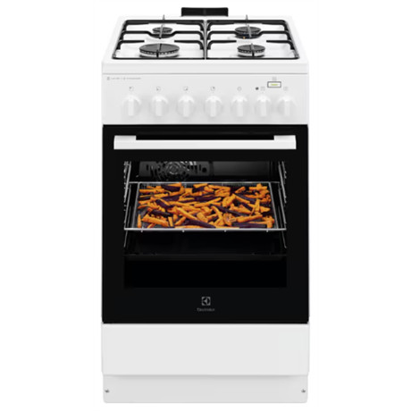 Electrolux LKK560011W Kombinált tűzhely, 4 zónás gáz főzőlap, 58liter elektromos sütő, SteamBake, szikragyújtás, fehér
