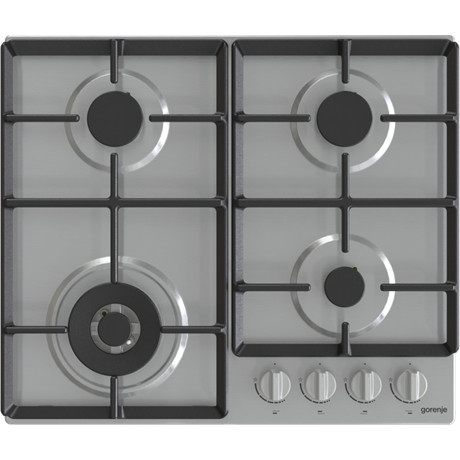 Gorenje GW641EX beépíthető gáz főzőlap, nagy teljesítményű wok égőfej, egykezes gyújtás, inox