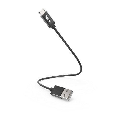 Hama 00201600 Adatkábel Usb Type-c, 0,2m, Fekete