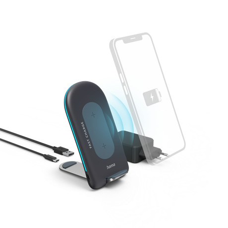 Hama 00201689 Vezeték Nélküli Mobiltelefon Qi "qi-fc15s", Antracit