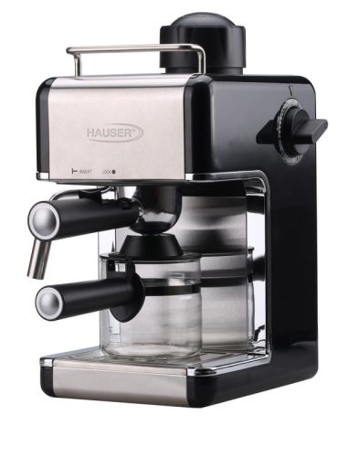 Hauser CE929B presszó kávéfőző, 4csészés, 800Watt, fekete -ezüst