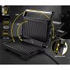Hausmeister HM8811 panini sütő, 1000Watt, 180 -220°C, 23 x14.5cm sütőlap, szétnyitható, fekete -inox