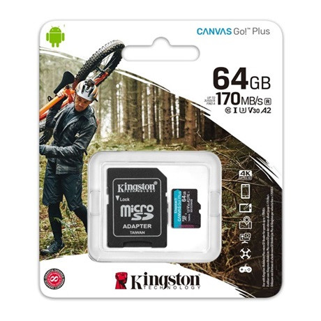 Kingston SDCG3/64GB Memóriakártya + Adapter
