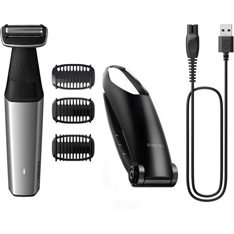 Philips BG5021/15 Series 5000 testszőrnyíró, nedves és száraz, akkumulátoros, 3 rápattintható fésű (2/3/5 mm), fekete -kék