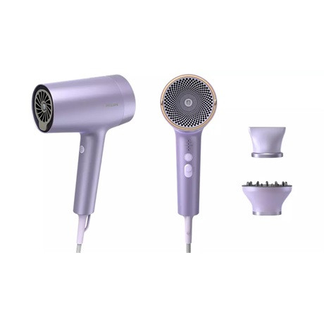 Philips BHD720/10 7000 Series hajszárító, 2300Watt, 4 hőfok, 2sebesség, 8-szoros ionos ápolás, diffuzor, lila