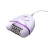 Philips BRE275/00 Satinelle Essential vezetékes kompakt epilátor, 4 tartozék, Opti-light, 2 sebesség, lila