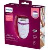 Philips BRE275/00 Satinelle Essential vezetékes kompakt epilátor, 4 tartozék, Opti-light, 2 sebesség, lila