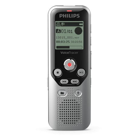Philips DVT1250 diktafon, 8GB, bővíthető memória, USB, 112 x112p. kijelző, elemes, ezüst