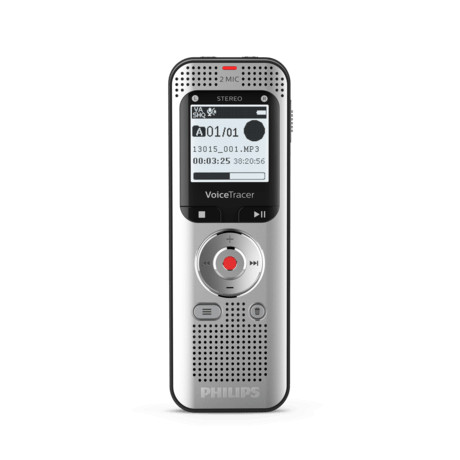 Philips DVT2050 diktafon, 8GB, bővíthető memória, sztereó felvétel, 112 x112p. kijelző, 1300mAh akku, ezüst