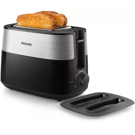 Philips HD2517/90 Daily Collection 2 szeletes kenyérpirító, 830Watt, 8fokozat, fekete -inox