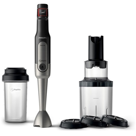 Philips HR2656/90 Viva Collection ProMix botmixer készlet, spirálvágó, ivópohár, 800Watt, SpeedTouch, 11500rpm, fekete -inox