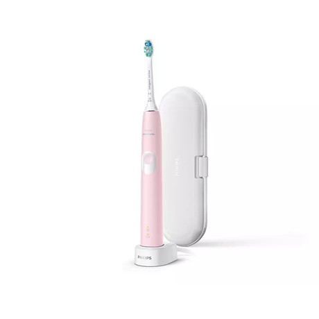 Philips HX6806/03 Sonicare ProtectiveClean 4300 elektromos fogkefe, 2 intenzitás, 62000 rezgés/perc, BrushSync, utazó tok, pasztellrózsaszín