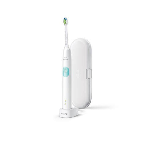 Philips HX6807/28 Sonicare ProtectiveClean 4300 elektromos fogkefe, 2 intenzitás, 62000 rezgés/perc, BrushSync, utazó tok, fehér -mentazöld