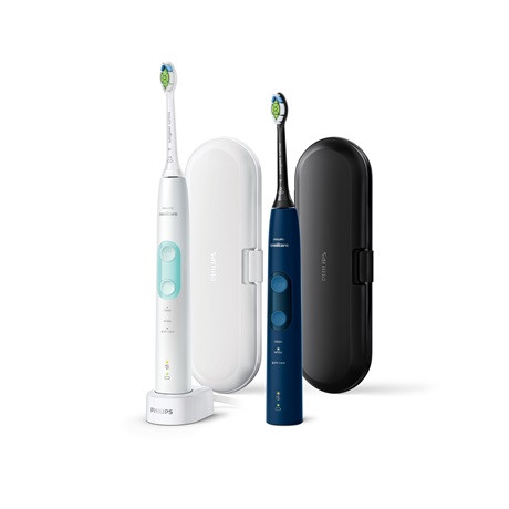 Philips HX6851/34 Sonicare ProtectiveClean 5100 elektromos fogkefe csomag, 3 mód, 62000 rezgés/perc, BrushSync, utazó tok, fehér -mentazöld és tengerészkék