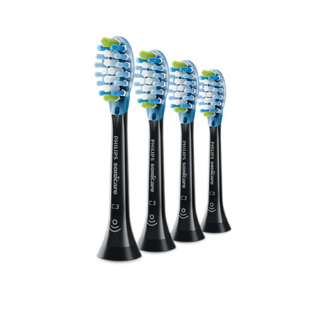 Philips HX9044/33 Sonicare C3 Premium Plaque Defence fogkefefej, normál méret, közepesen puha erősség, fekete (4db/csomag)