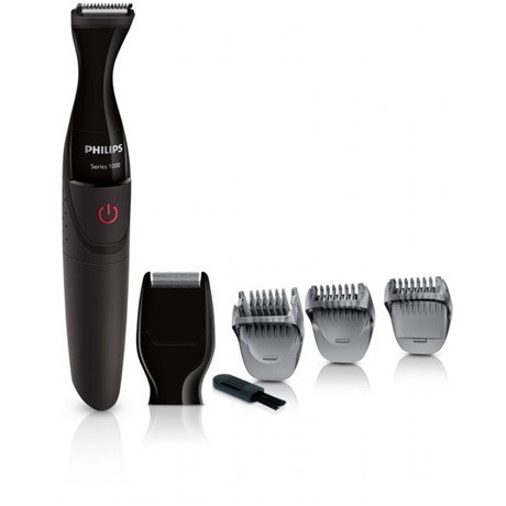 Philips MG1100/16 Series 1000 Multigroom szakállvágó, 3 precíziós fésű (1/3/5mm), elemes, fekete
