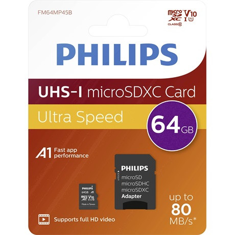Philips PH666868 MICROSDHC + adapter, 64 GB
