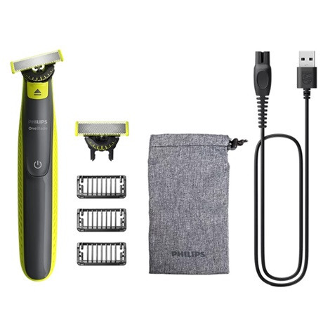 Philips QP2724/31 OneBlade Face hibrid borotva, száraz-nedves, 5 az 1-ben, 3 féle formázó, puha védőtok